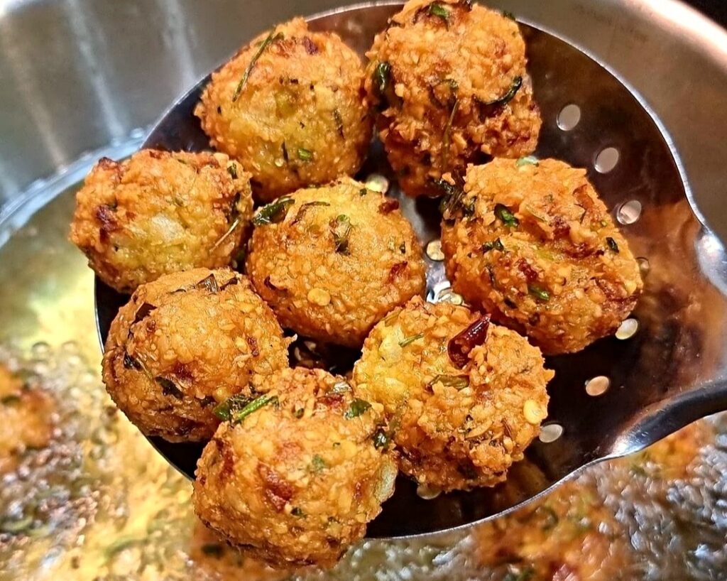 Gateaux Piments, popular street food in Port Louis town.