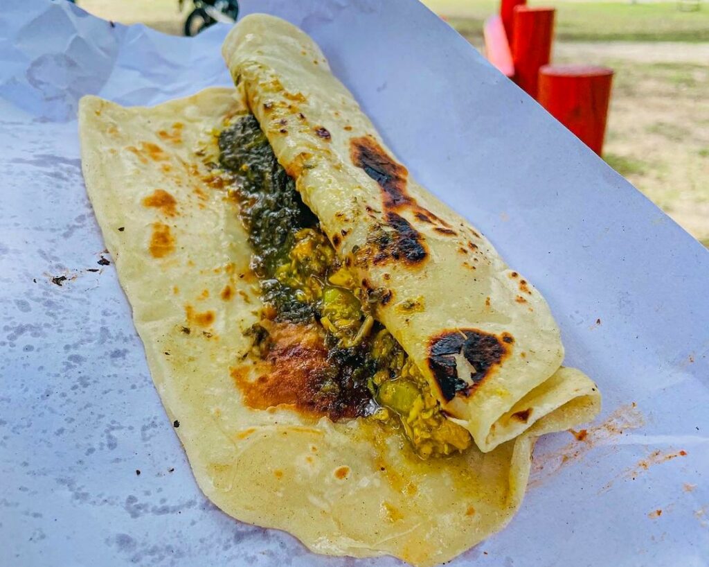 Roti, popular street food in Port Louis town.